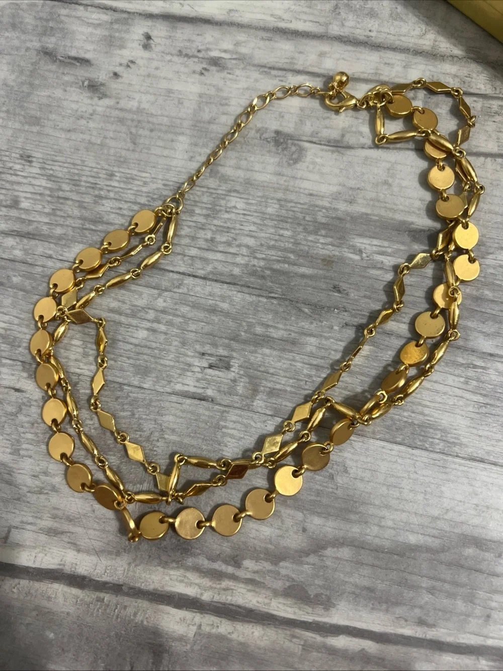 Premier Designs Gold Rush Layered Necklace, Bracelet & Dangle Earrings - Picture 2 of 8